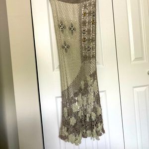 Beaded Floral Maxi Skirt